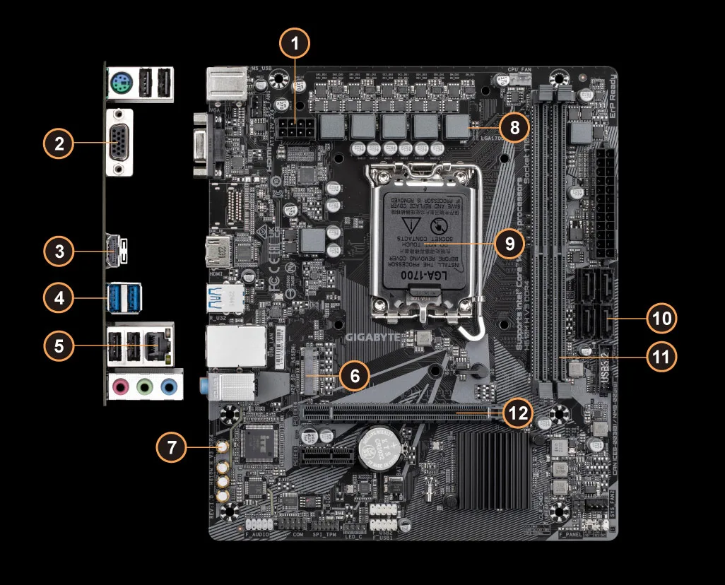 GIGABYTE H610M H V3 DDR4 Motherboard