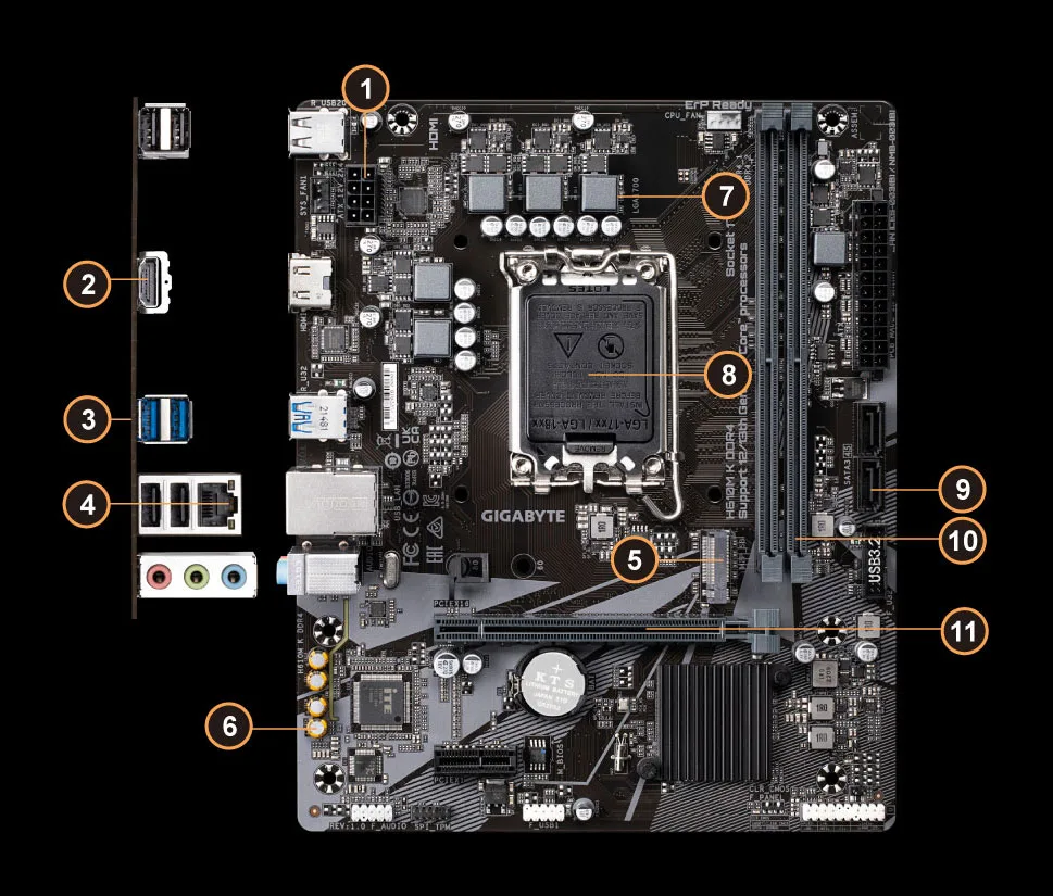 GIGABYTE H610M K DDR4 Motherboard