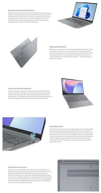 Lenovo IdeaPad Slim 3i 15.6" Laptop – 13th Gen Intel Core i3-1315U, 8GB RAM, 512GB SSD