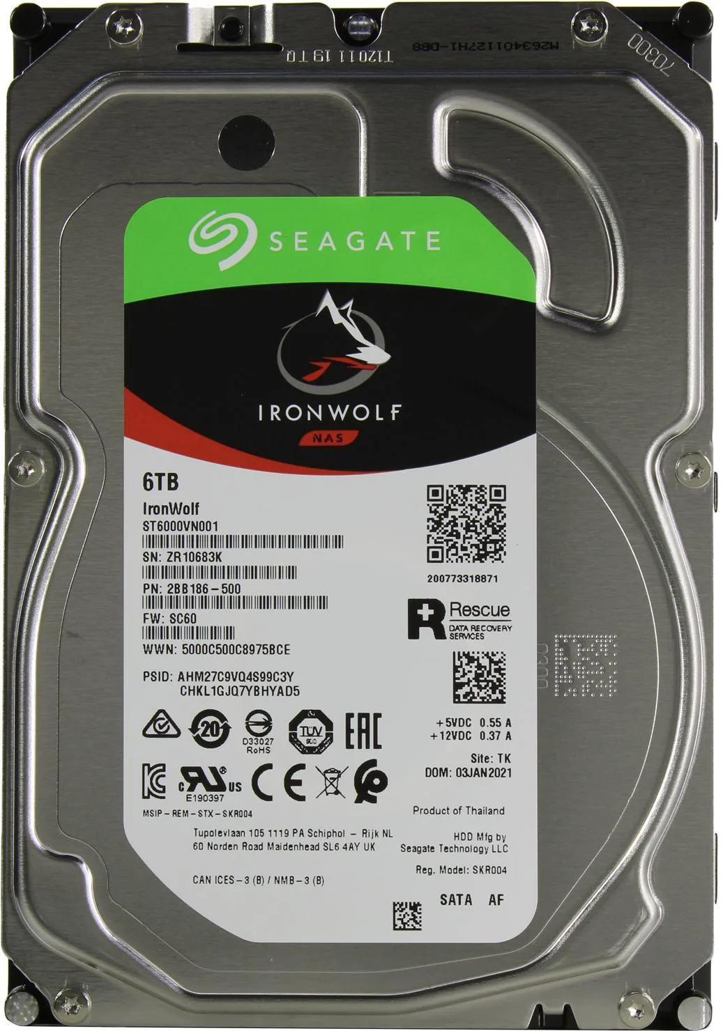 Seagate IronWolf 6TB 3.5" SATA NAS Internal Hard Drive