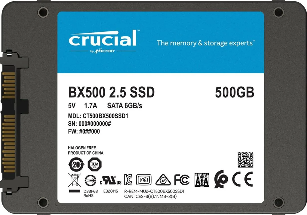 Crucial BX500 500GB 2.5" SATA III Internal SSD