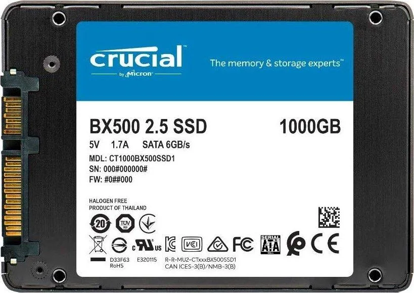 Crucial BX500 1TB 2.5" SATA III Internal SSD