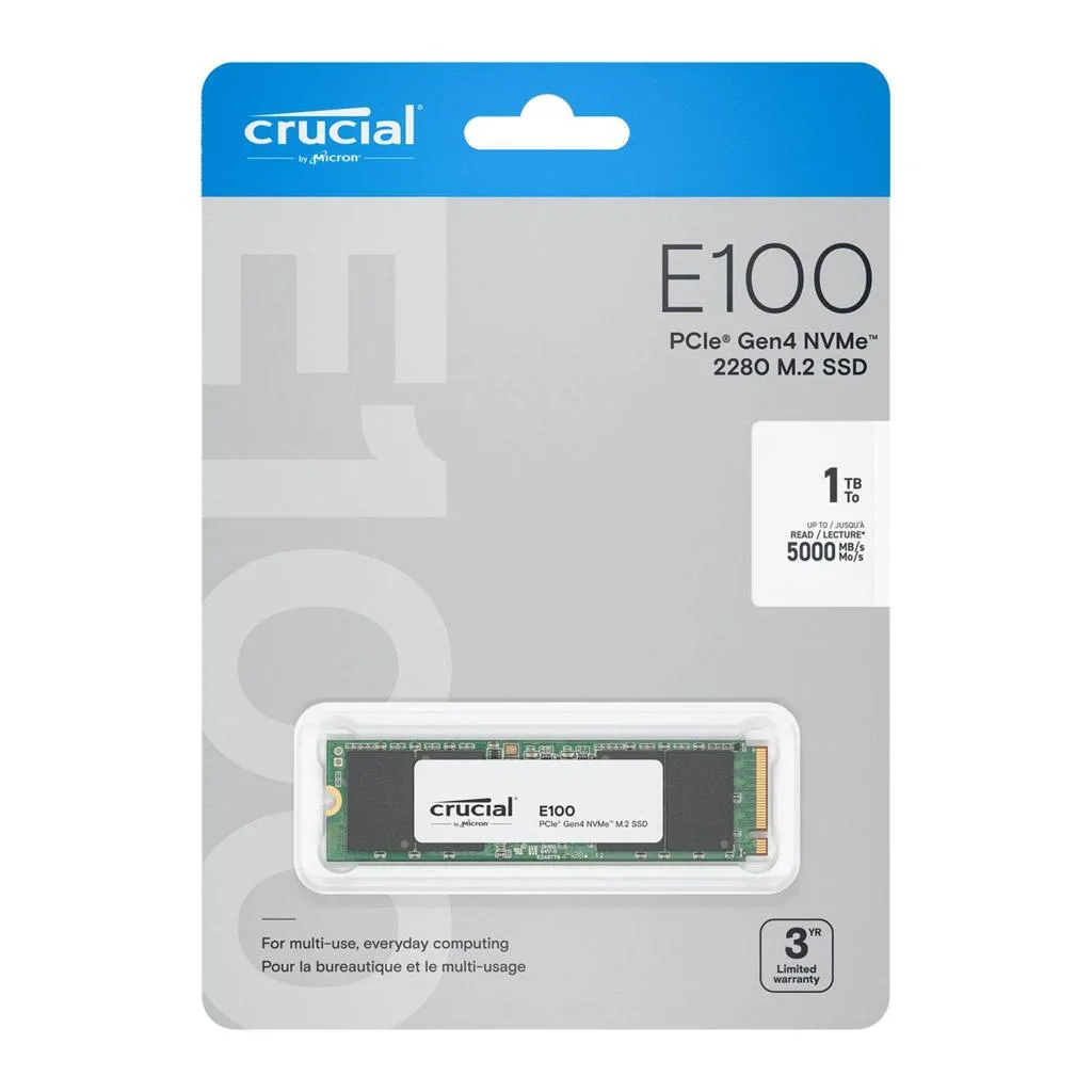 Crucial E100 PCIe Gen4 NVMe M.2 Internal SSD