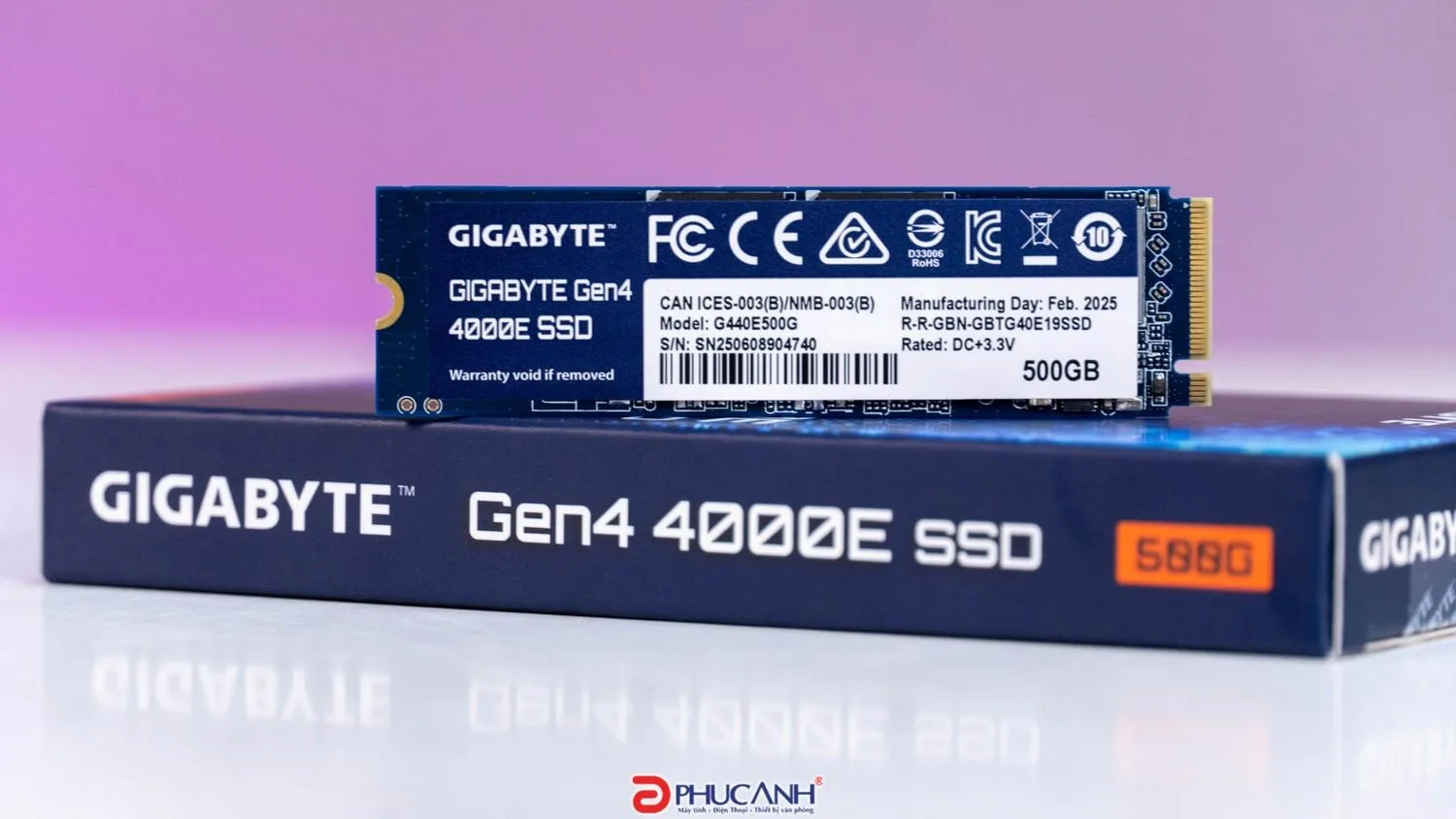 GIGABYTE Gen4 4000E SSD 500GB PCIe Gen4 x4 NVMe M.2 2280