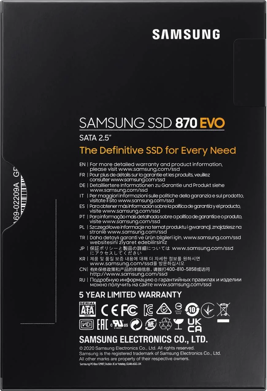 Samsung 870 EVO 250GB SATA III 2.5-inch Internal SSD