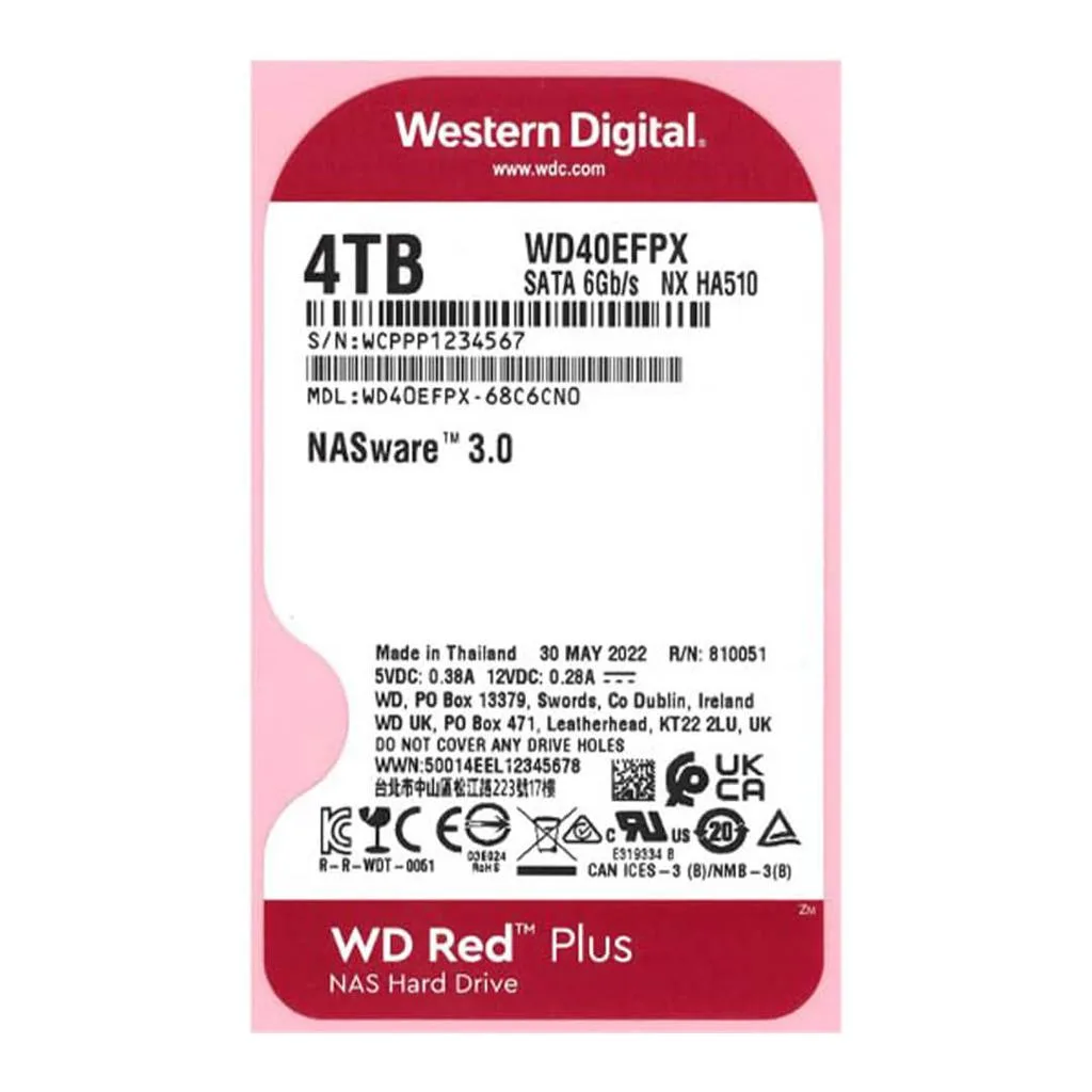 Western Digital WD Red Plus 4TB 3.5" SATA NAS Internal Hard Drive