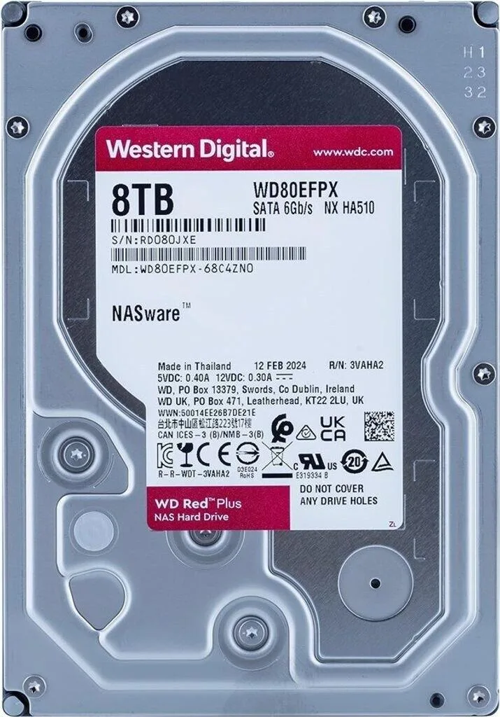 Western Digital WD Red Plus 8TB 3.5" SATA NAS Internal Hard Drive