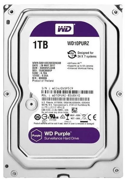 Western Digital WD Purple 1TB 3.5" SATA Surveillance Internal Hard Drive
