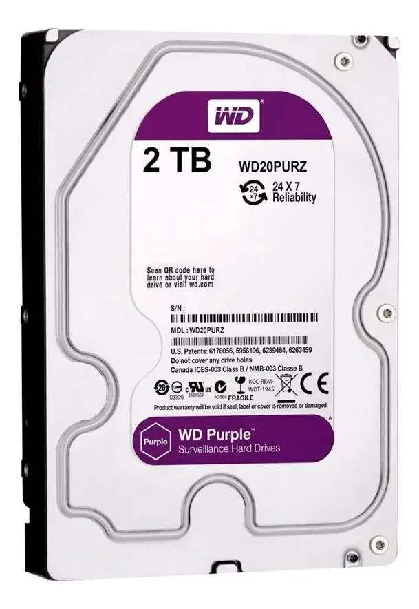 Western Digital WD Purple 2TB 3.5" SATA Surveillance Internal Hard Drive