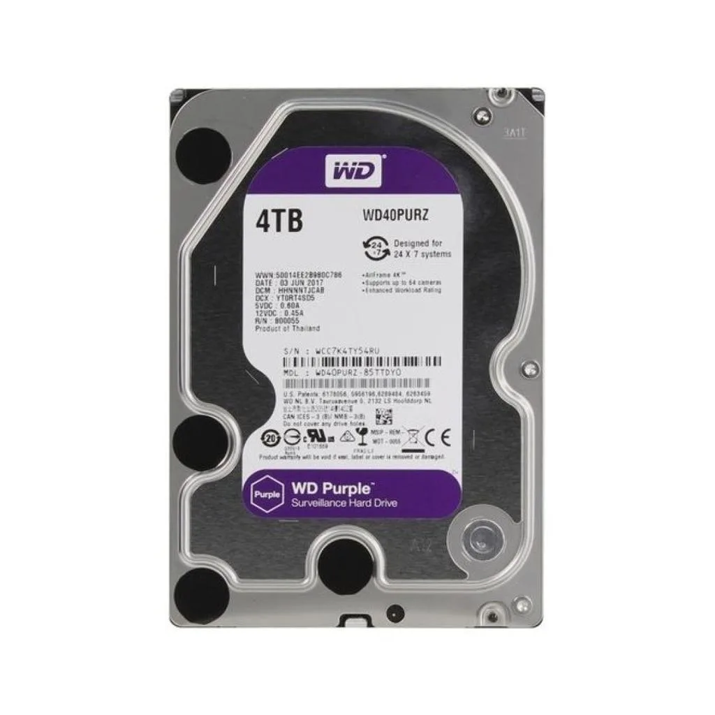 Western Digital WD Purple 4TB 3.5" SATA Surveillance Internal Hard Drive