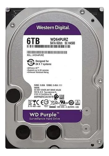 Western Digital WD Purple 6TB 3.5" SATA Surveillance Internal Hard Drive