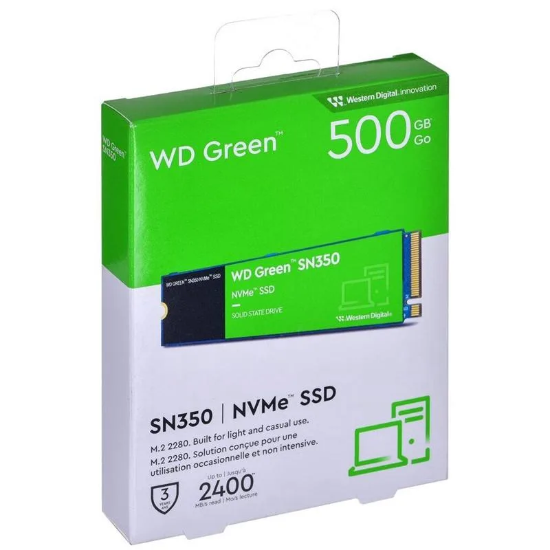 Western Digital WD Green SN350 500GB M.2 NVMe PCIe Gen3 x4 SSD