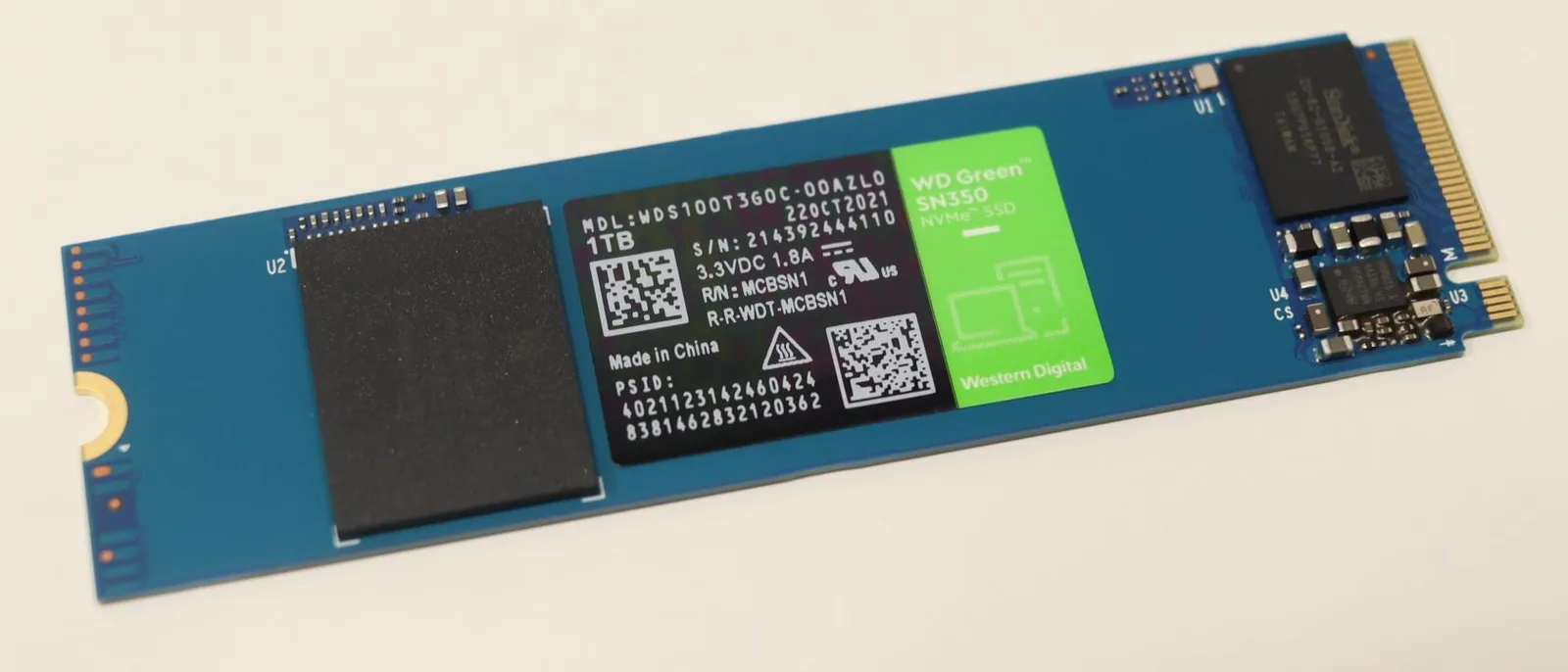 Western Digital WD Green SN350 1TB M.2 NVMe PCIe Gen3 x4 SSD