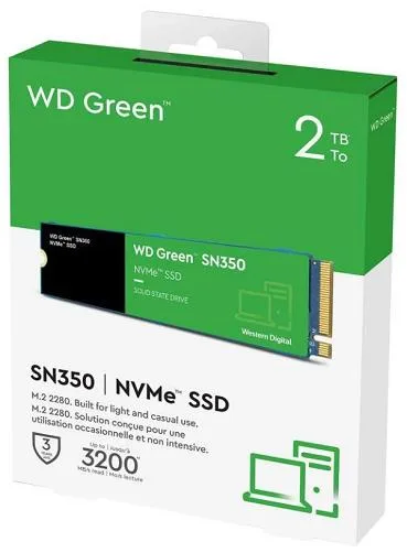 Western Digital WD Green SN350 2TB M.2 NVMe PCIe Gen3 x4 SSD