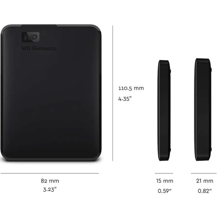 WD Elements Portable 2TB External Hard Drive