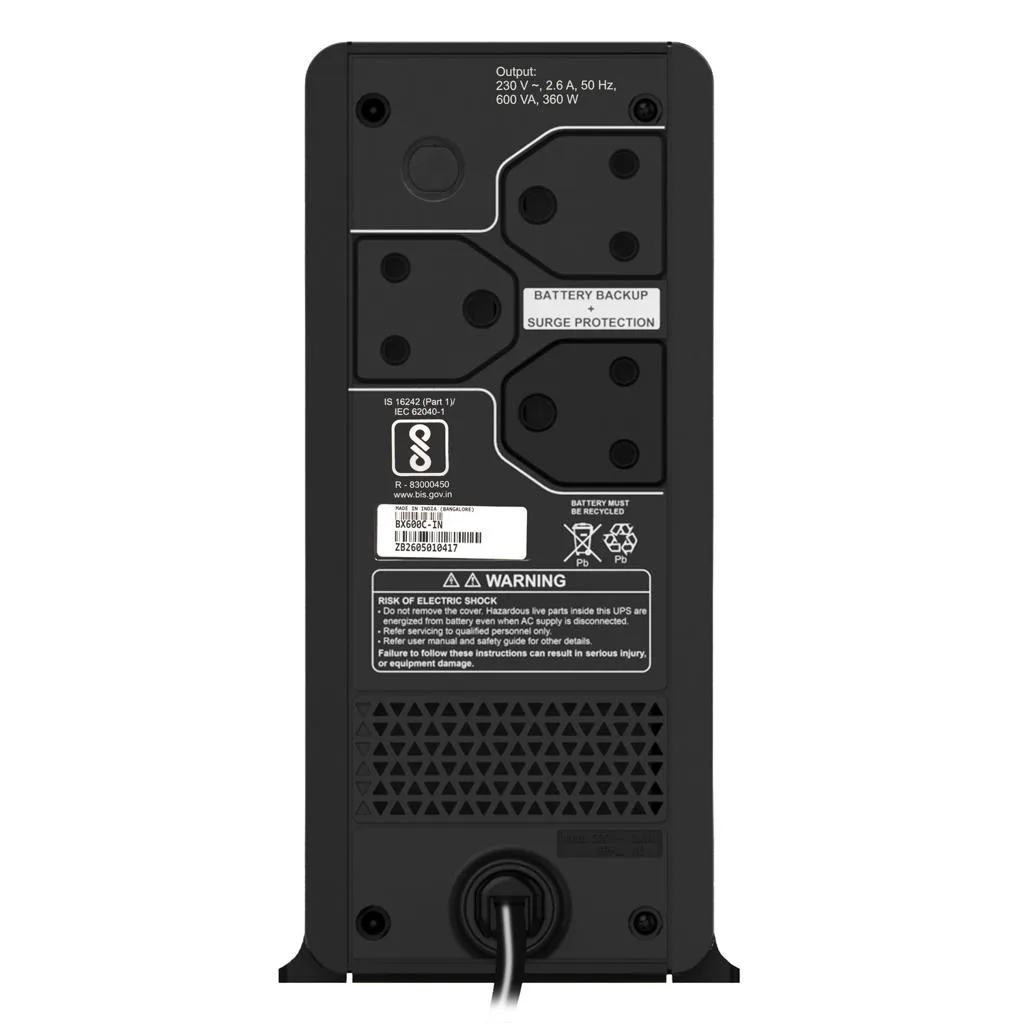 APC Back-UPS BX600C-IN
