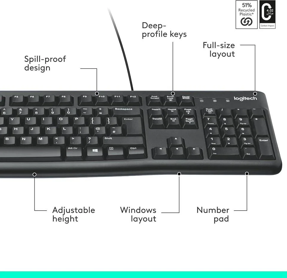 Logitech K120 Corded Keyboard