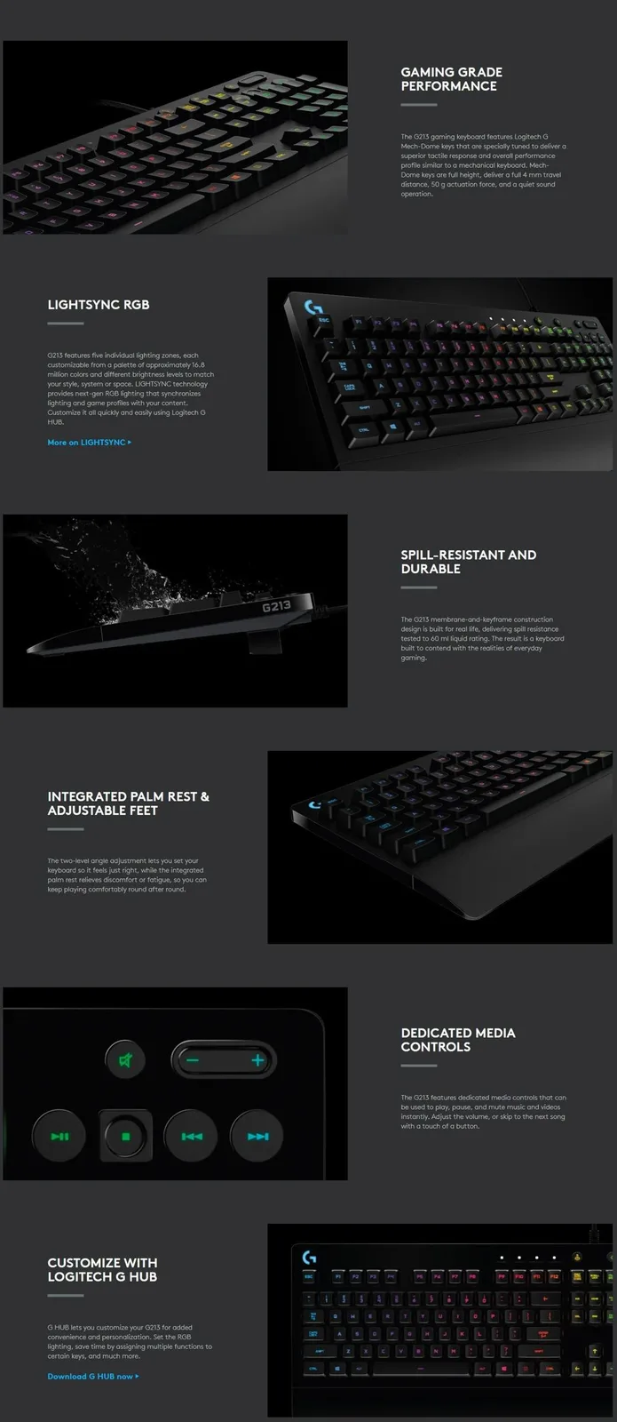 Logitech G213 Prodigy RGB Gaming Keyboard