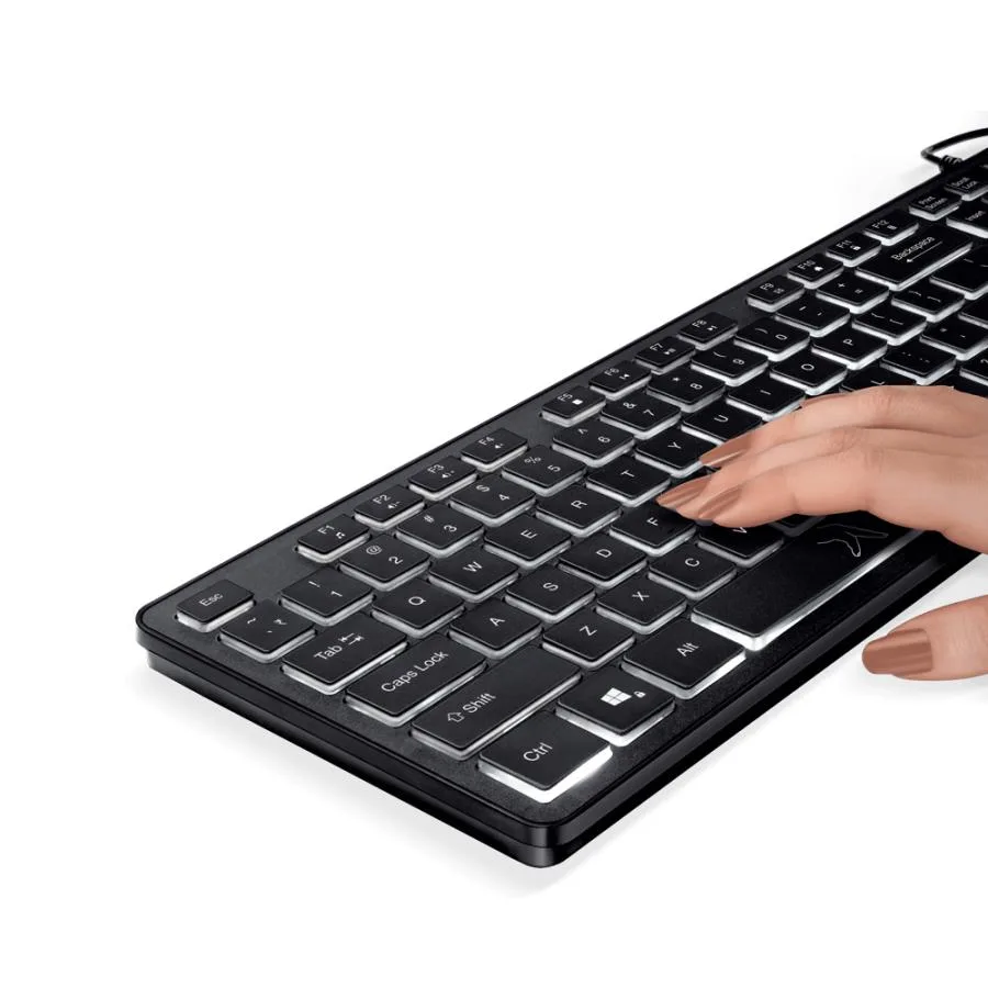 FINGERS Gleaming BlueLit Wired Keyboard