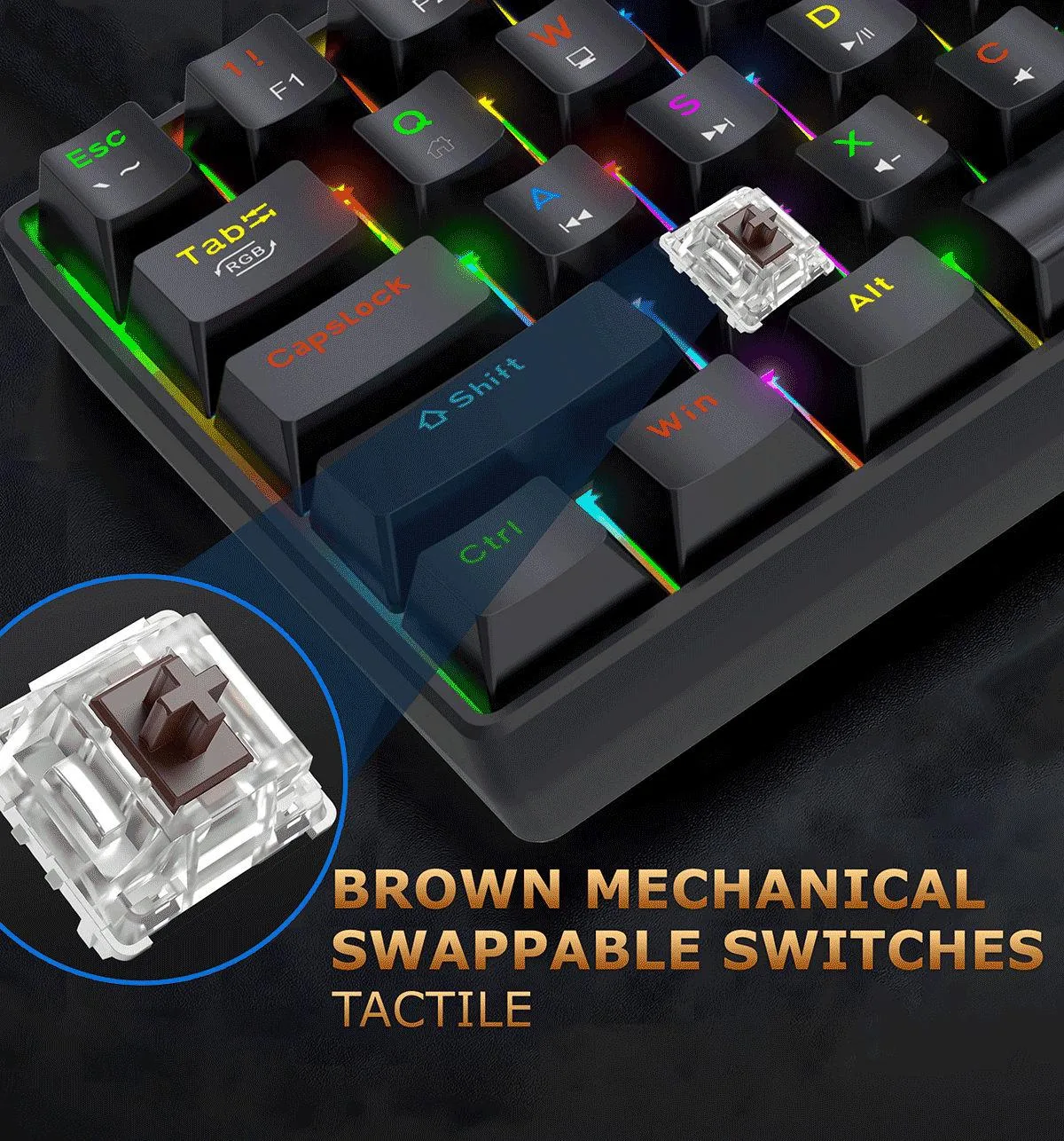 Ant Esports MK1300 V2 Mechanical Wired Gaming Keyboard Black