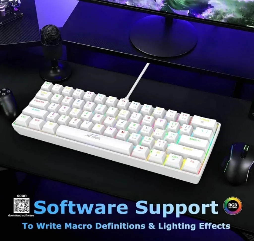 Ant Esports MK1300 V2 Mechanical Wired Gaming Keyboard White