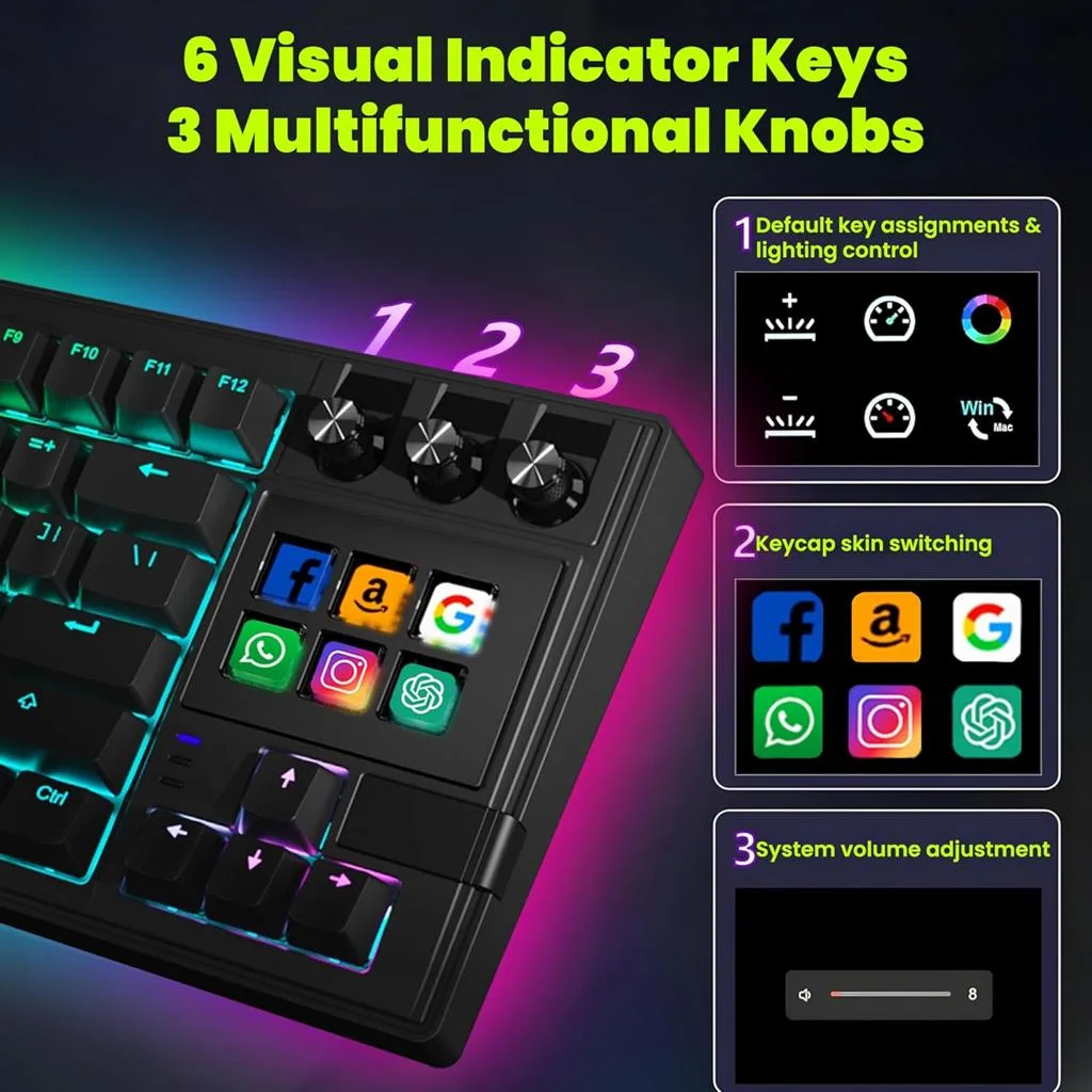 Ant Esports Apex 400 Wired AI Hybrid RGB Stream Deck Mechanical Keyboard