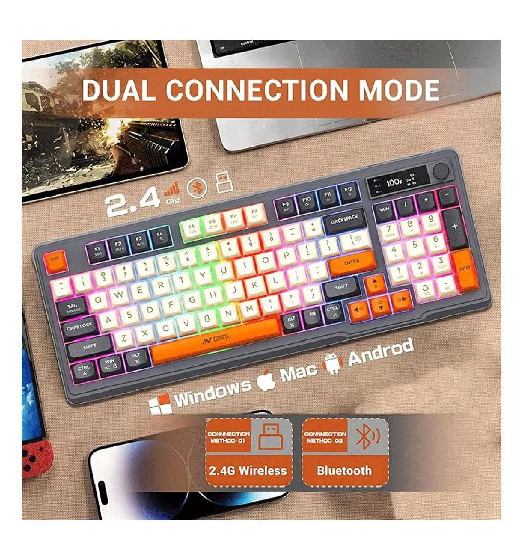 Ant Esports MK801 V2 Pro Wireless Mecha Membrane Backlit Gaming Keyboard