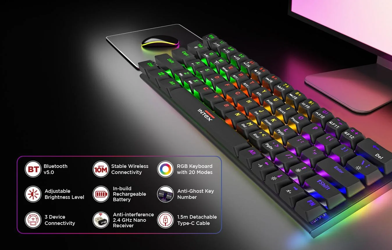 Ant Esports Apex 200 Wireless ARGB Keyboard Black
