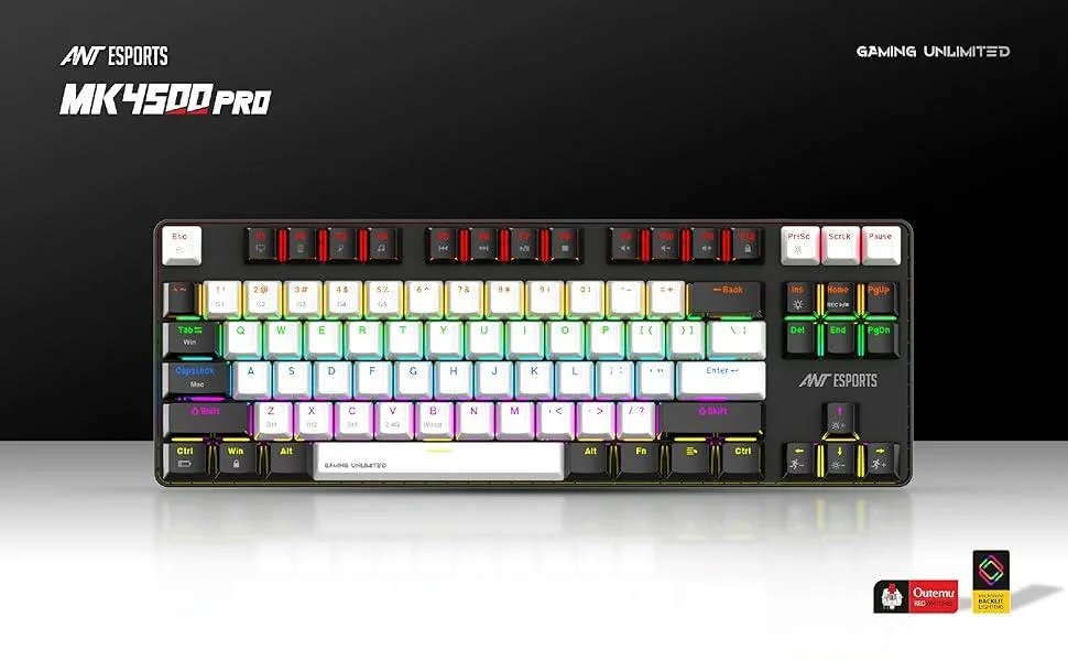 Ant Esports MK4500 Pro Mechanical Wireless Gaming Keyboard Black