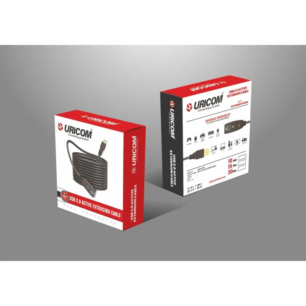 URICOM USB 2.0 ACTIVE EXTENSION CABLE 10M
